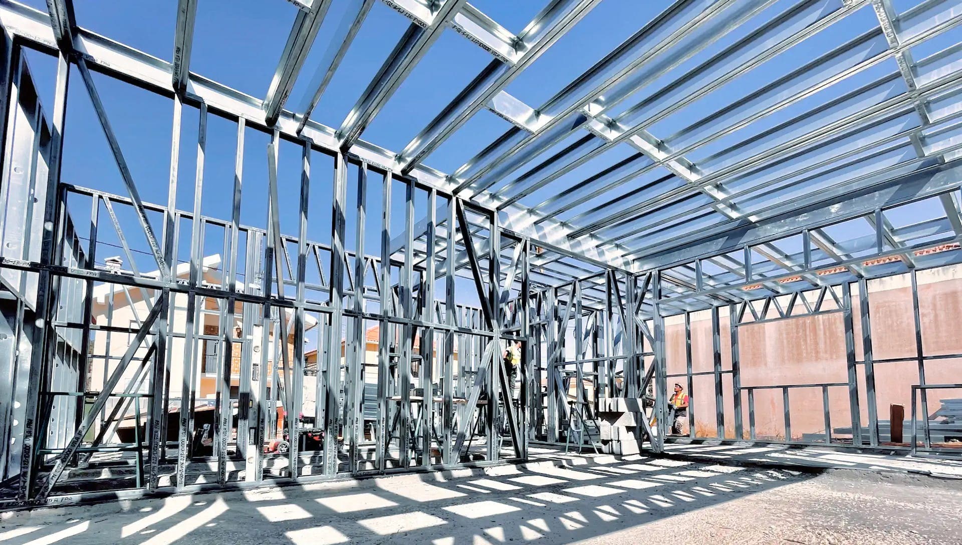 Sala interior em construção LSF